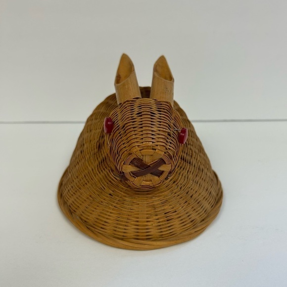 Hand Woven /Vintage Rabbit Basket top with with Bamboo Ears- - Picture 8 of 8